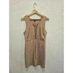 Lace up tan dress Sz Large